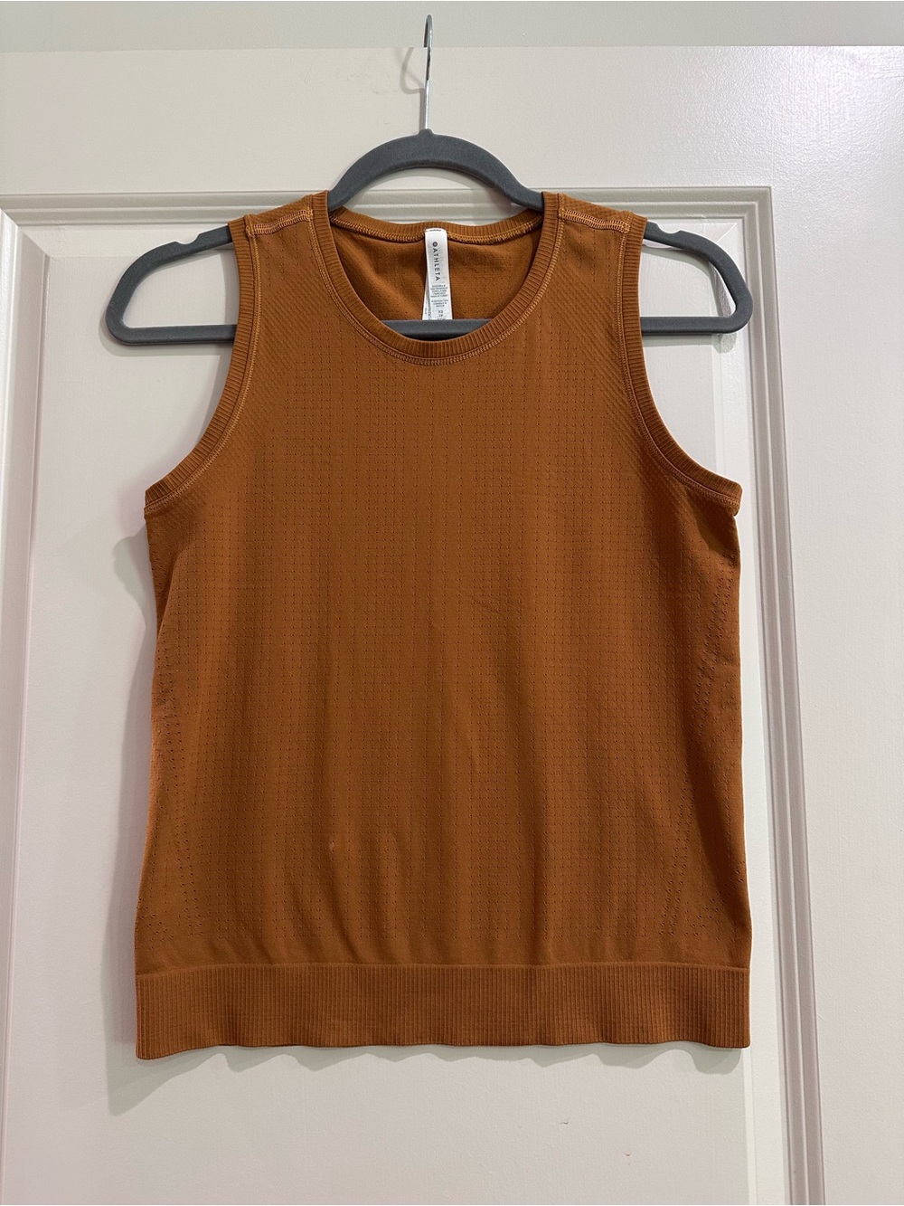Athleta Ribbed Crewneck Tank in Rust Brown